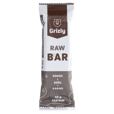 GRIZLY RAW Bar kokos-kešu-kakao | 55 g