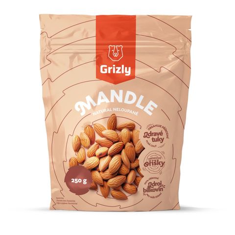 GRIZLY Mandle natural neloupané | 250 g