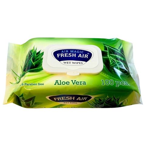 Fresh Air vlhčené ubrousky klip aloe vera | 100 ks