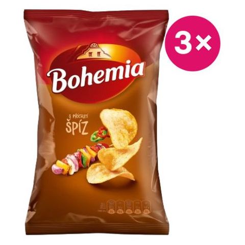 Bohemia chips slanina | 3 x 130g