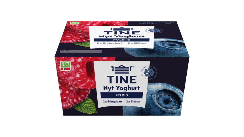 TINE Yoghurt Blåbær & Bringebær | 4 x 125g