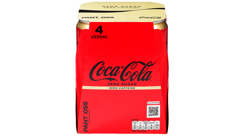 Coca-Cola Zero Sugar Zero Caffeine | 4 x 0.33l