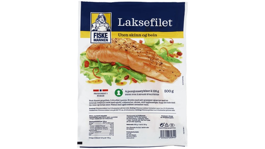 Fiskemannen Laksefilet u/Skinn & Ben | 500g