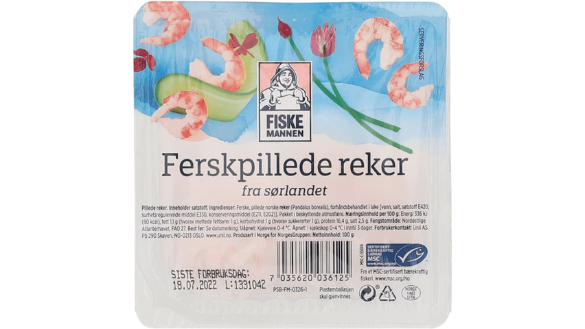 Fiskemannen Reker Pillede Ferske | 100g