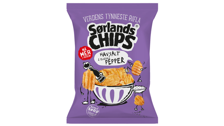 Sørlandschips Verdens Tynneste Salt & Pepper | 275g