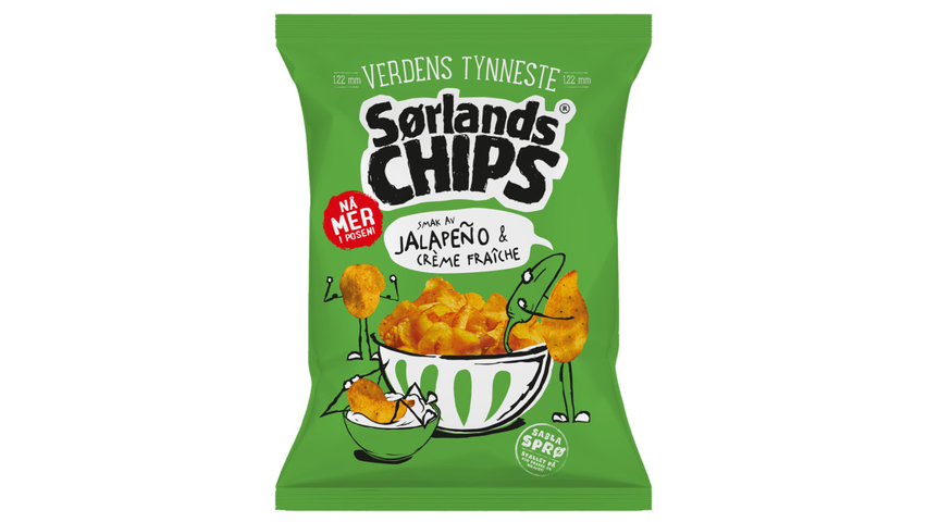 Sørlandschips Verdens Tynneste Jalapeno & Creme Fraice | 275g