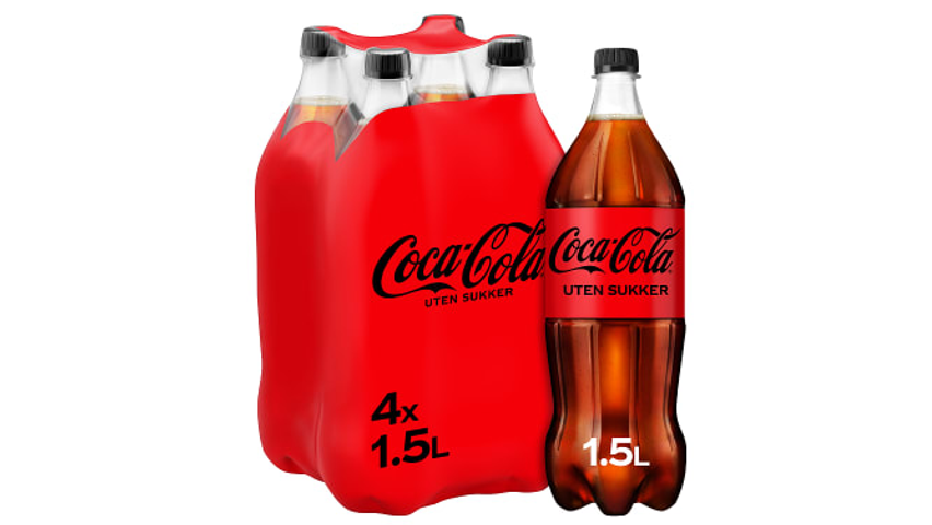 Coca-Cola u/Sukker | 4 x 1.5l