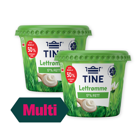 2 x TINE Lettrømme 17% 300g