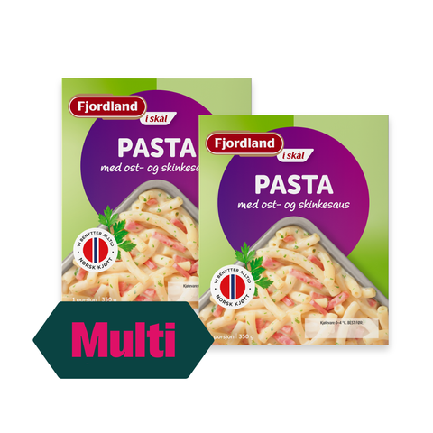 2 x Fjordland Pasta m/Ost & Skinkesaus 350g