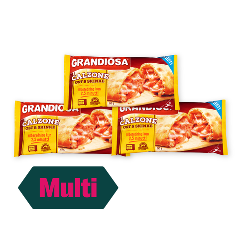 3 x Grandiosa Calzone Ost & Skinke 165g