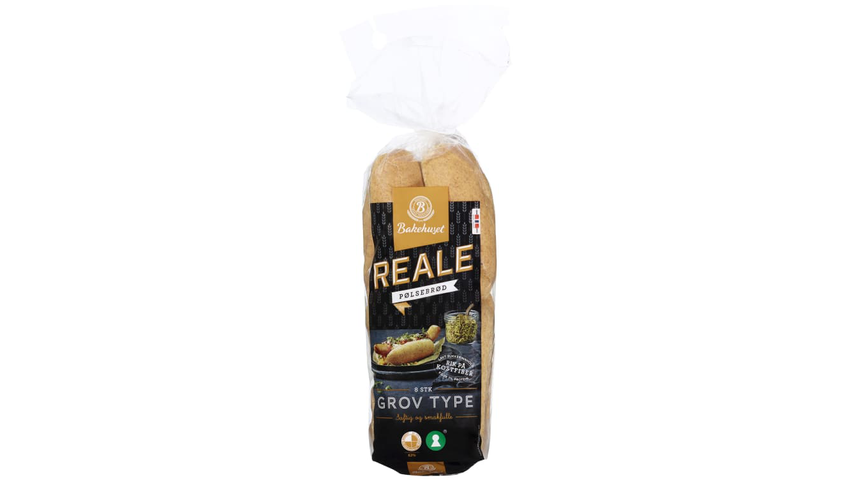 Reale Pølsebrød Grove 8pk | 410g