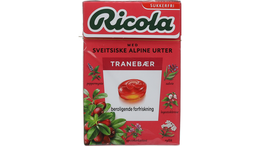 Ricola Tranebær Sukkerfri | 50g