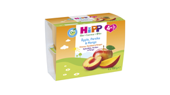 Hipp Fruit Break Eple/Fersken/Mango 4mnd | 4 x 100g