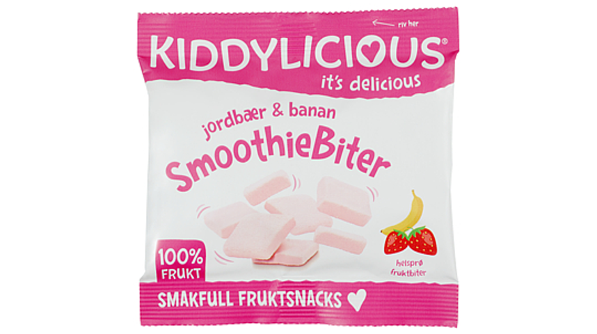 Kiddylicious Smoothiebiter Jordbær & Banan | 6g