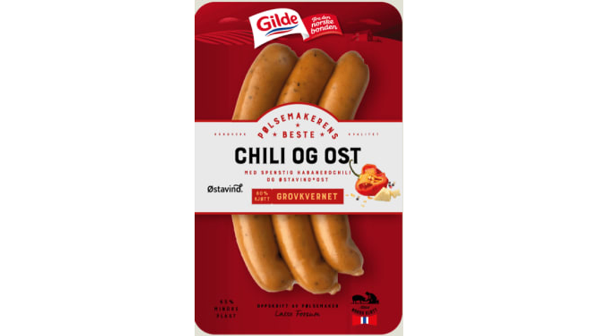 Gilde Pølse Chili & Ost | 225g