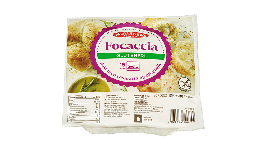 Møllerens Focaccia Glutenfri | 225g