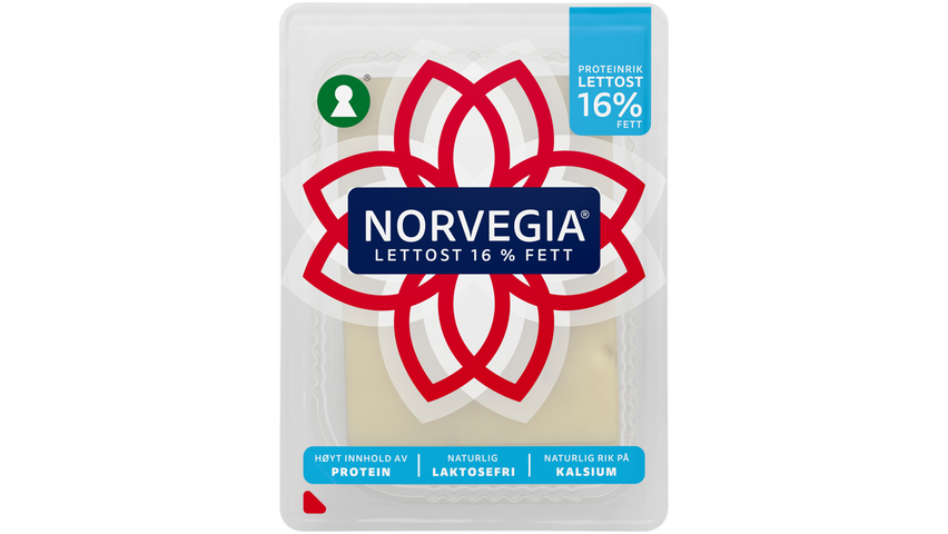 Norvegia Lett 16% Skivet | 150g