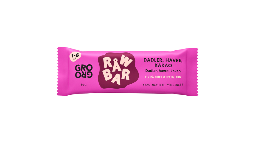 Grogro Råwbar Dadler Havre Kakao | 30g