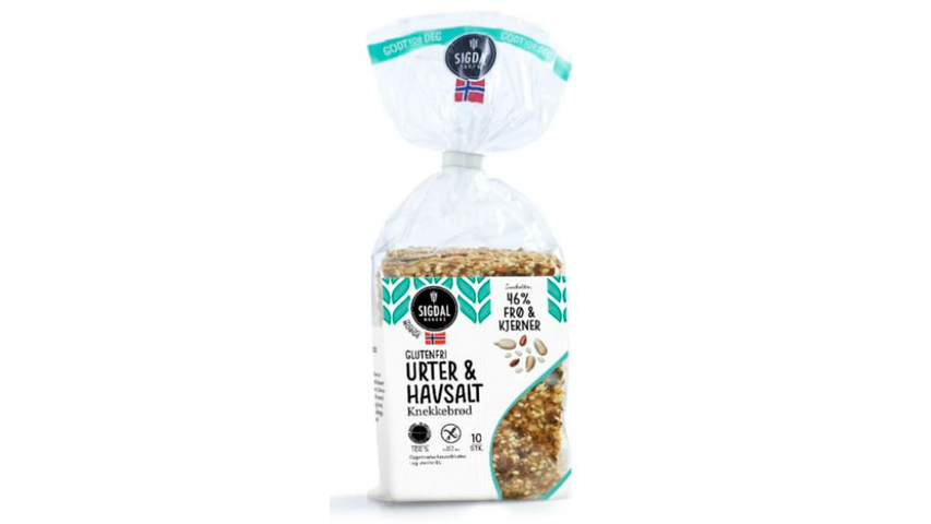 Sigdal Knekkebrød Urter & Havsalt Glutenfri | 190g