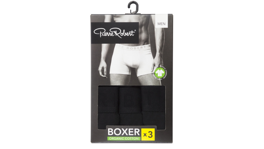 Boxer Bomull Mann | Sort 3pk S