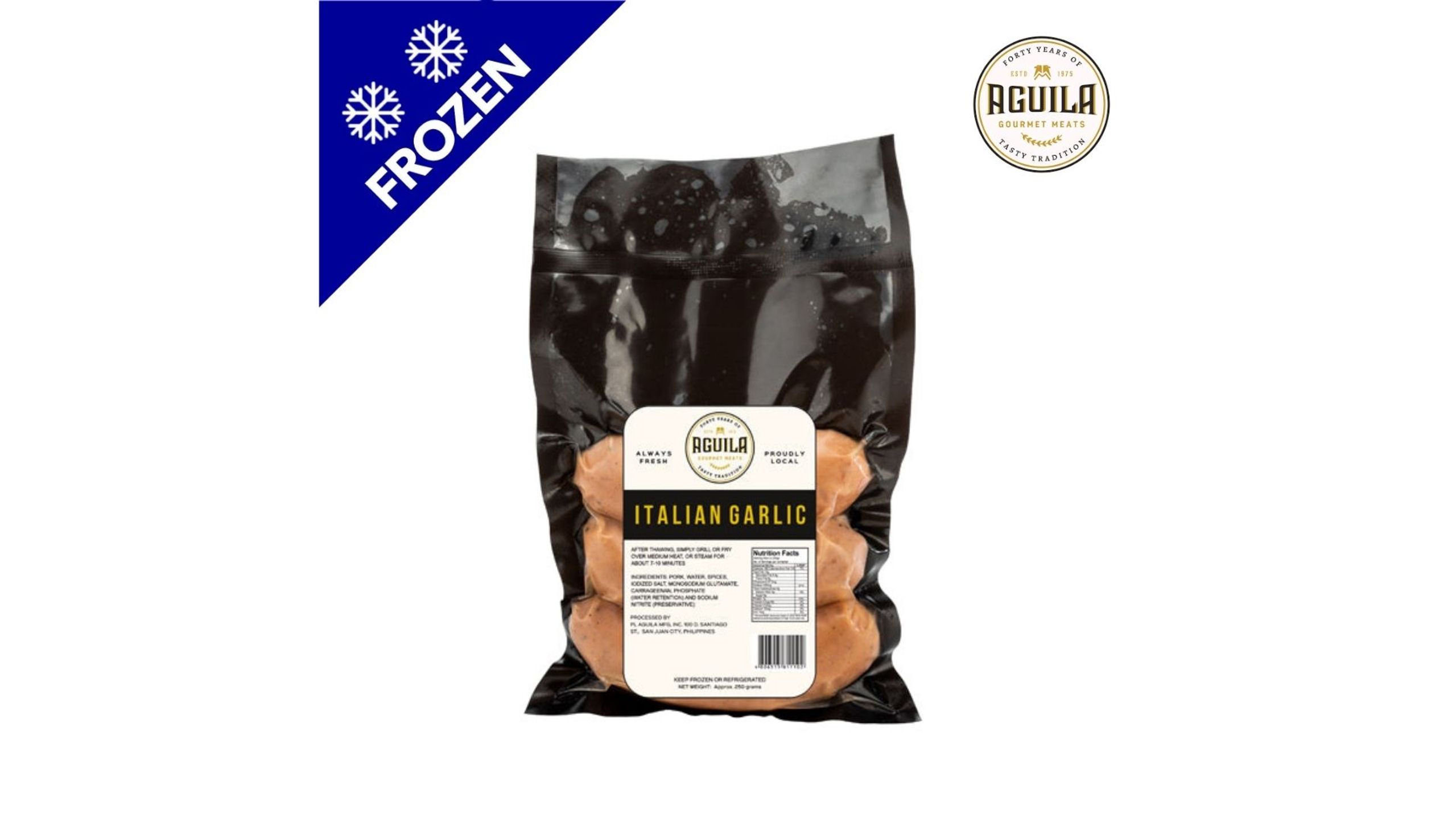 Aguila Italian Garlic Sausage 250G delivery in the Philippines | foodpanda