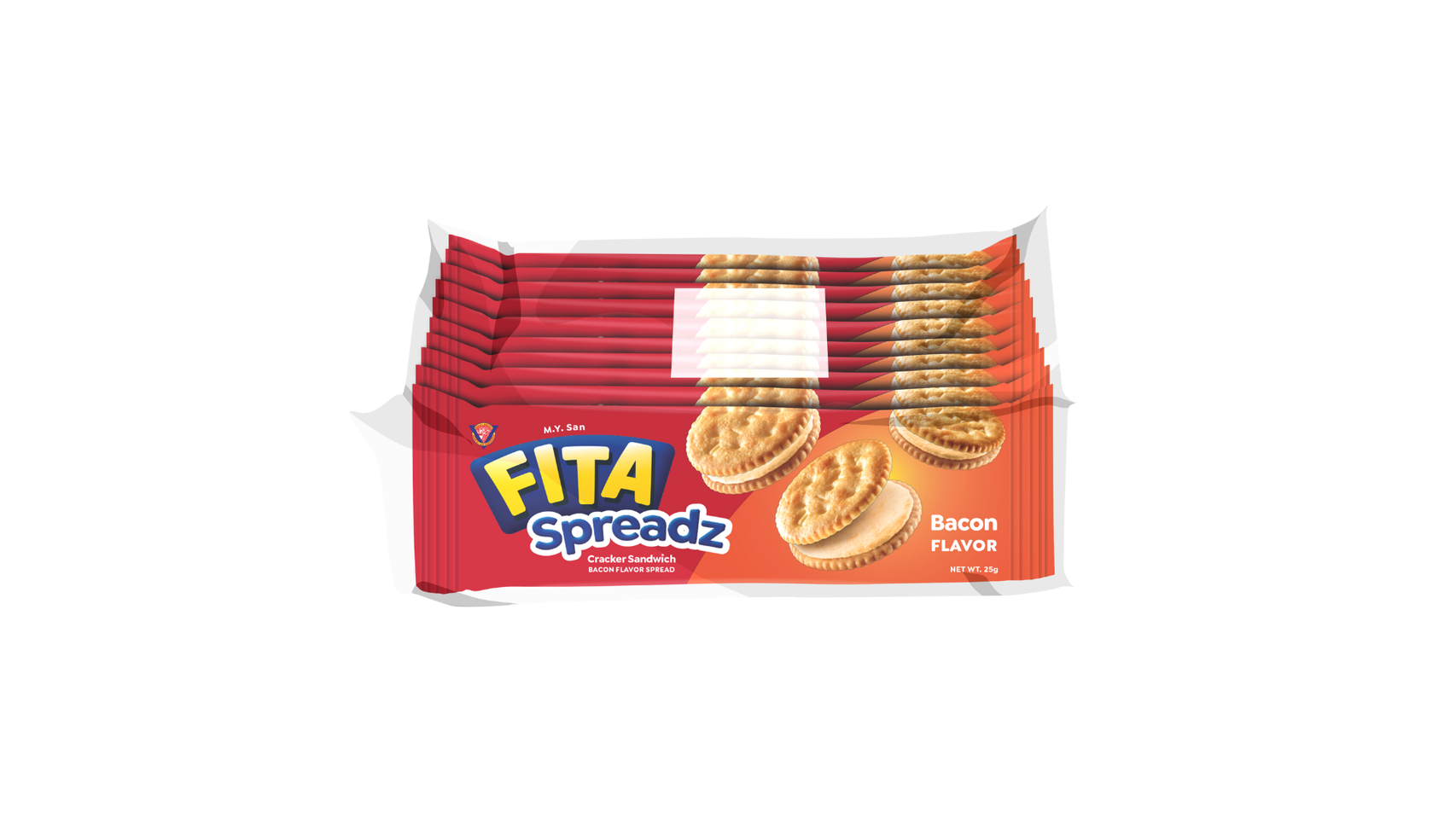 M.Y. San Fita Spreadz Bacon Flavor Cracker Sandwich 25g x 10s delivery