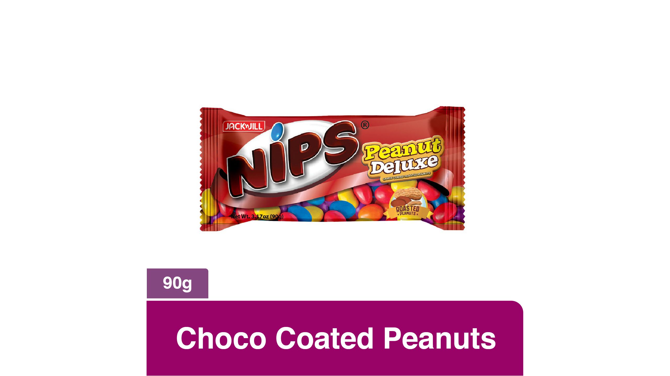 Jack'n jill nips Peanut de luxe coated choco 90g (4800016043246)