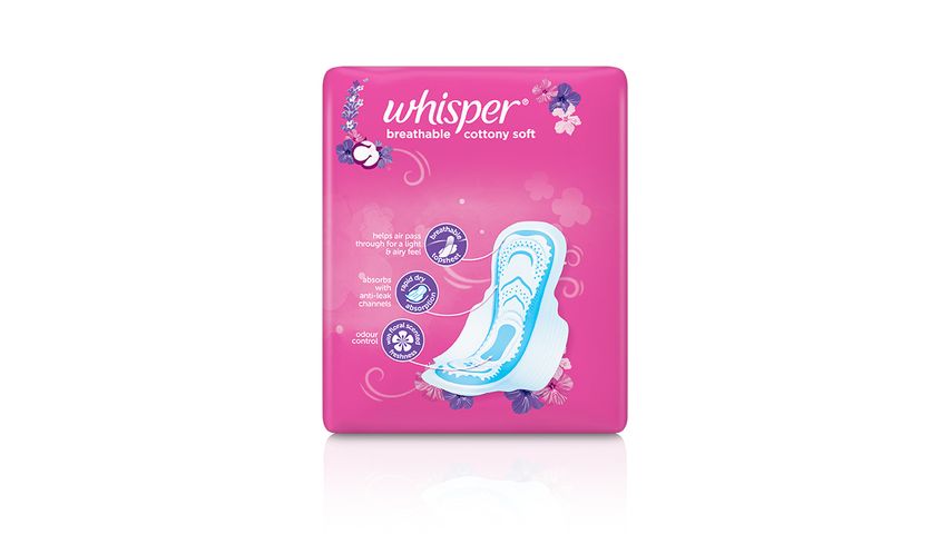 Whisper Cotton Clean Sanitary Napkin Day Long 8s delivery in the