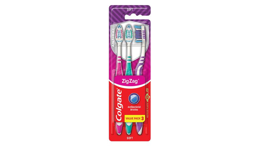 Colgate Zigzag Plus Soft Toothbrush With Cap 3pack Delivery In The 