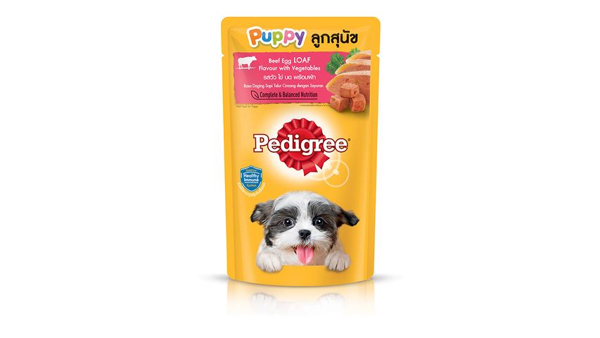 Pedigree Beef Egg Loaf with Vegetable Puppy Dog Food Pouch 130g - Main Image