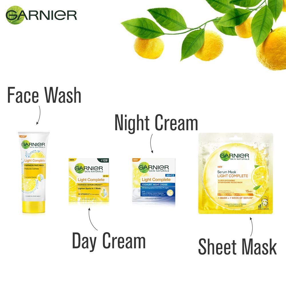 Garnier light complete store face wash