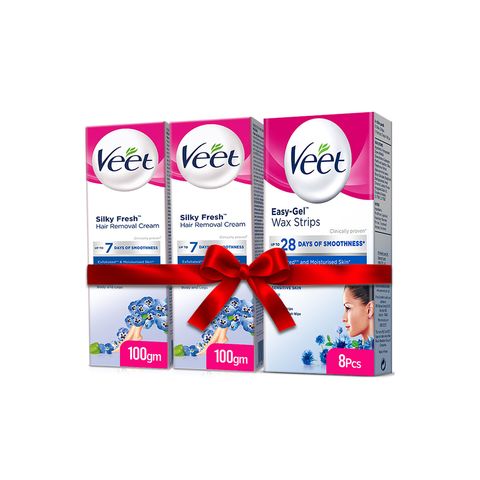 Buy Veet Silky Fresh Hair Removal Cream for Sensitive Skin with Aloe Vera and Voilet Blossom Fragrance 100gm Pack of 2 + FREE Veet Easy Gel Wax Strips for Face Sensitive Skin Buy Veet Silky Fresh Hair Removal Cream for Sensitive Skin with Aloe Vera and Voilet Blossom Fragrance 100gm Pack of 2 + FREE Veet Easy Gel Wax Strips for Face Sensitive Skin