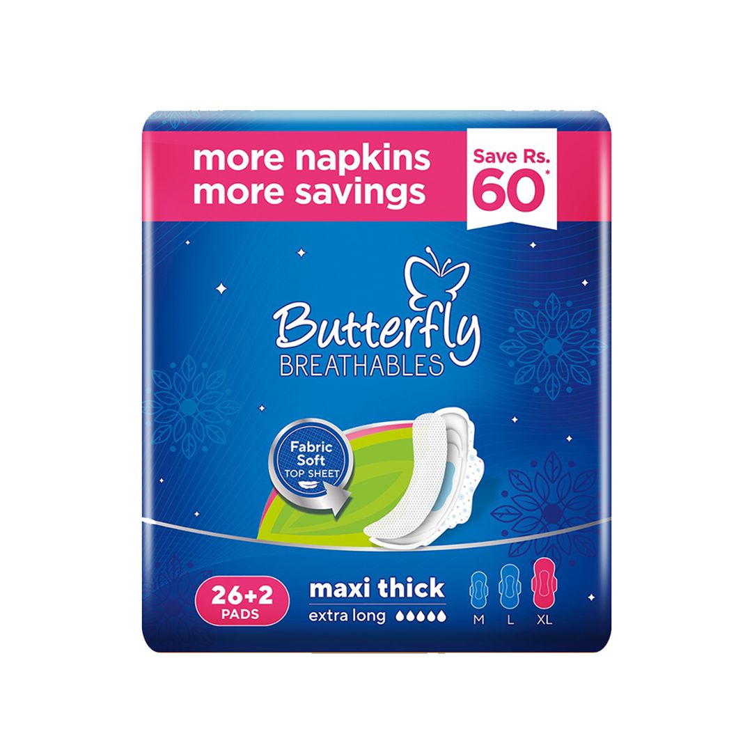 Buy Butterfly Breathables Maxi Thick Sanitary Pads Extra Long Trio Pack   8964000043707 1 