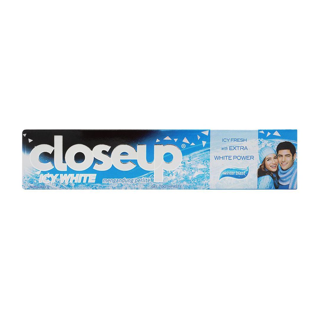 close up icy white toothpaste