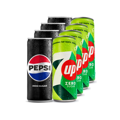 Pepsi Zero Sugar Can 250ml x4 + 7Up Zero Can 250ml x4 delivery near you ...