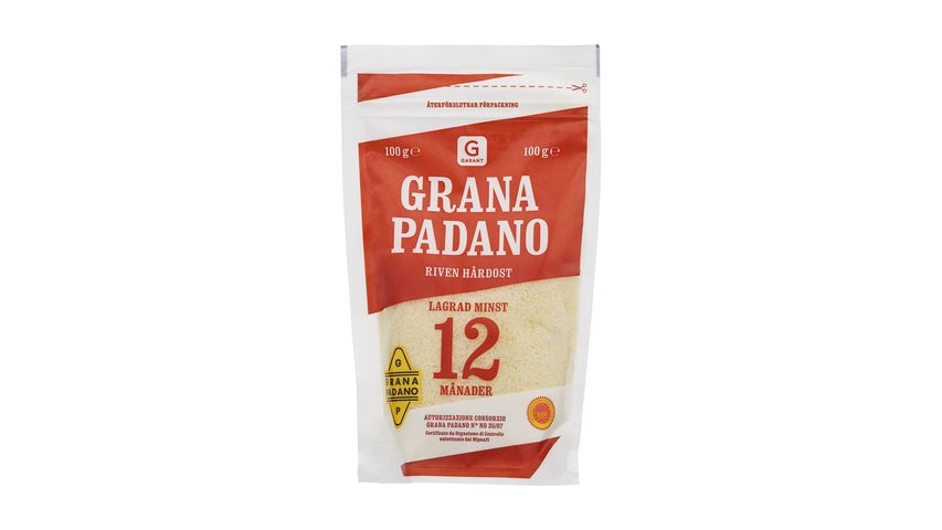 Garant Grana Padano Hard Cheese Grated 12 Months 100g