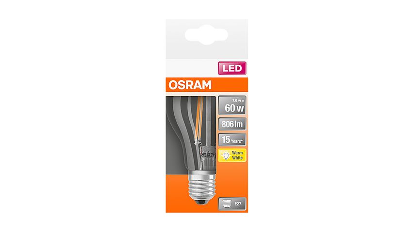 Osram LED CL A 60 NORMAL E27 FIL 1st