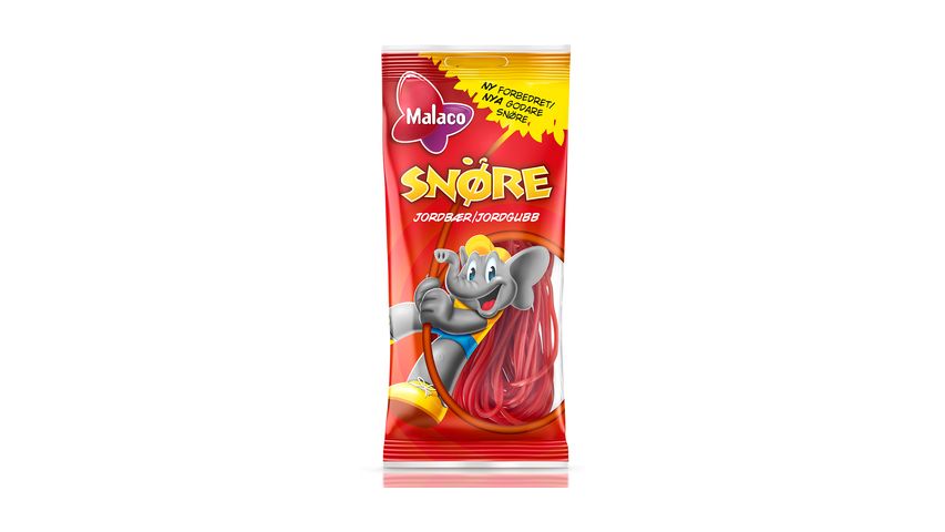 Malaco Snöre Jordgubb 94g