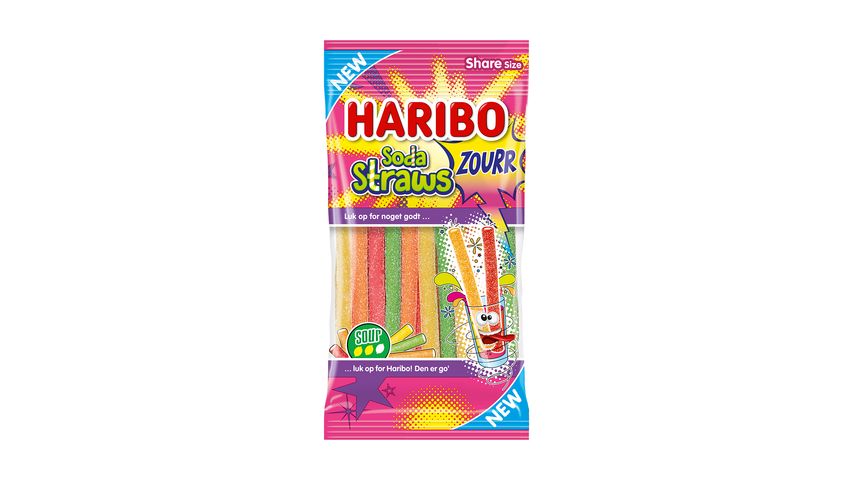 Haribo Soda Straws Zour 90G 