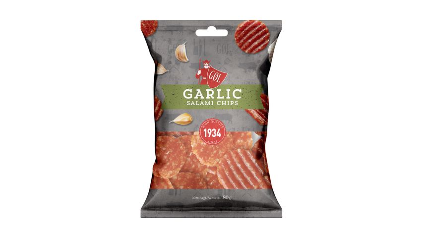 GØL Salami Chips Garlic 80g