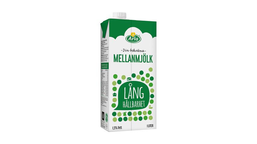 Arla Mellanmjölk Längre Hållbarhet 1,5% 1l