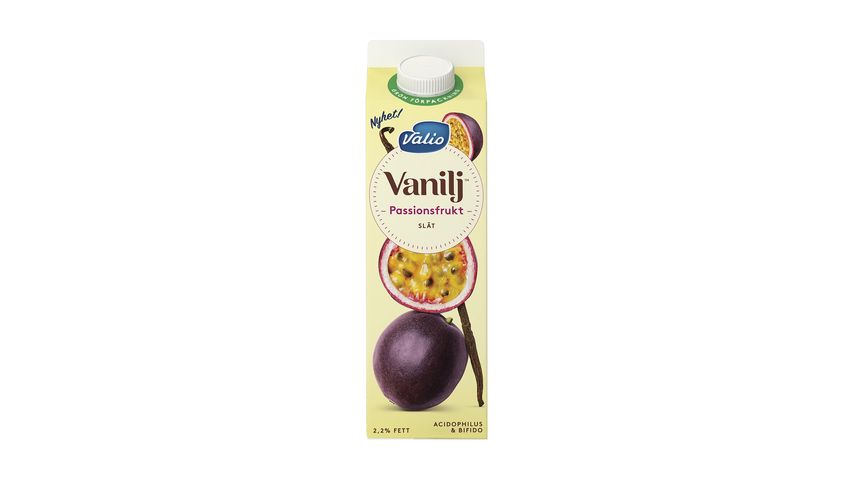 Valio Vanilj Passionsfrukt Slät, 2,2%, 1L 