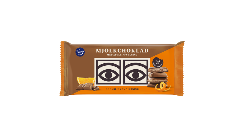 Fazer Ögon Mjölkchoklad Apelsin 121g