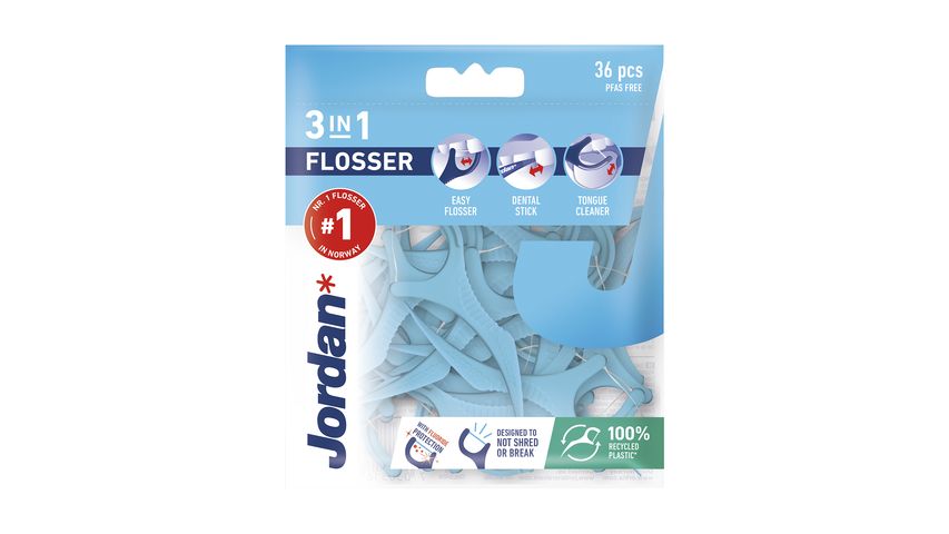 Jordan 3-In-1 Floss Dental Floss 36-p