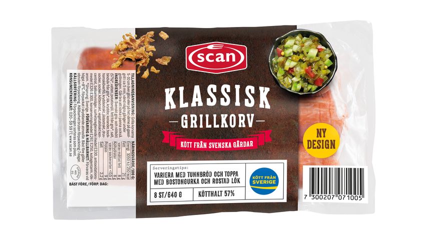 Scan Grillkorv Tunt Skinn 640g