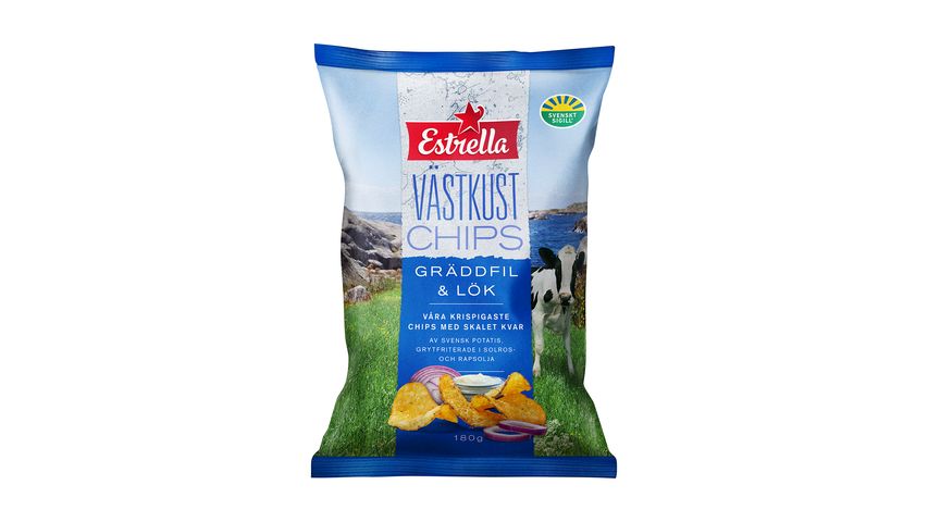 Estrella Västkustchips Gräddfil & Lök 180g