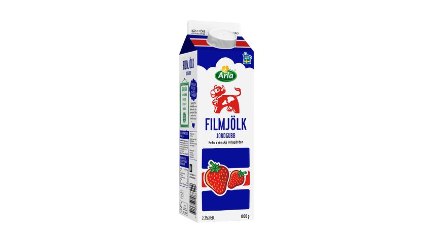 Arla Ko ® Filmjölk jordgubb 2,7% 1000 g