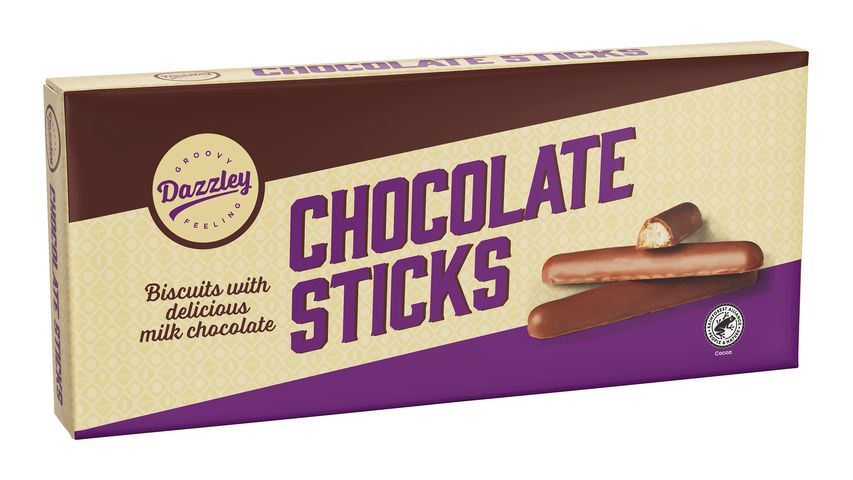 Dazzley Chocolate Sticks 125g