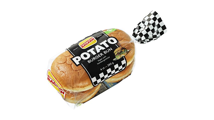 Korvbrödsbagarn Potato Burger bun  4 pack 280g