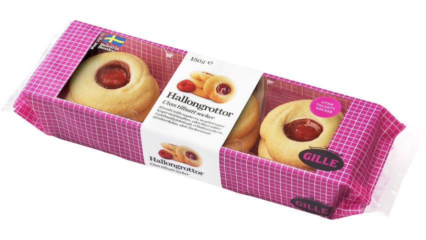 Gille Raspberry Thumbprint Cookies Without Added Sugar 150g